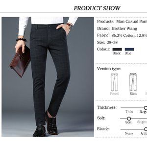 New check slacks for men for spring
